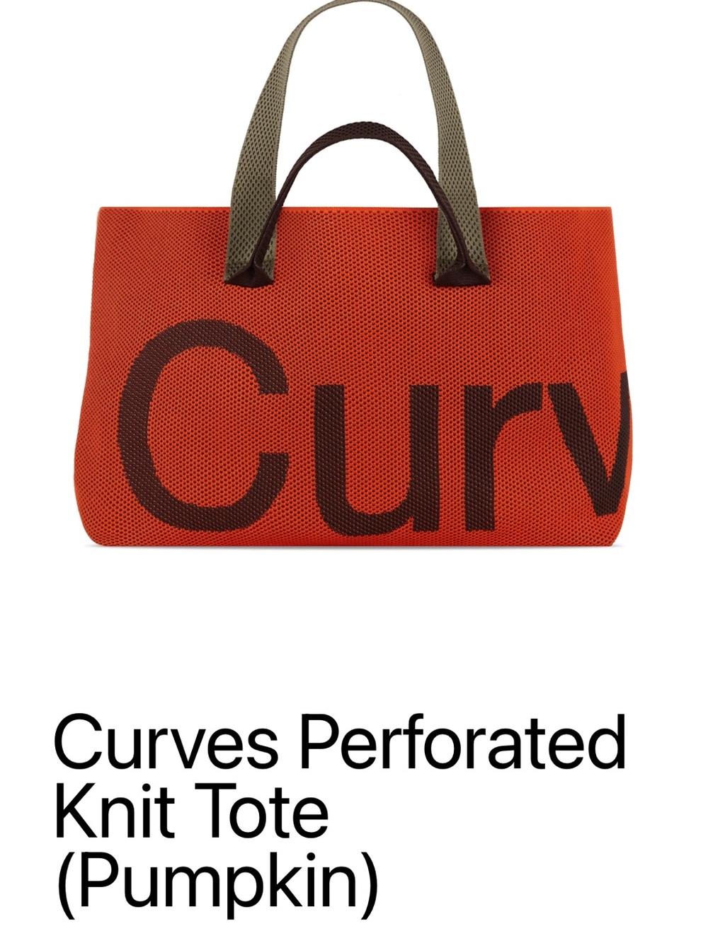 Curves Perforated Knit Tote in Pumpkin - Designer Women’s Bag